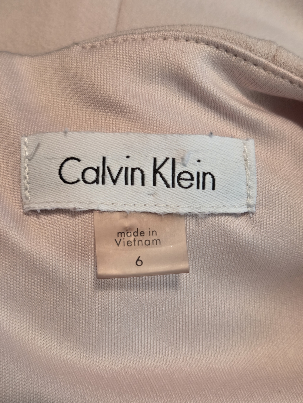 Calvin Klein Pink Blush Floral Lace 3/4 Sleeve Midi Sheath Dress Size 6 - Picture 6 of 6